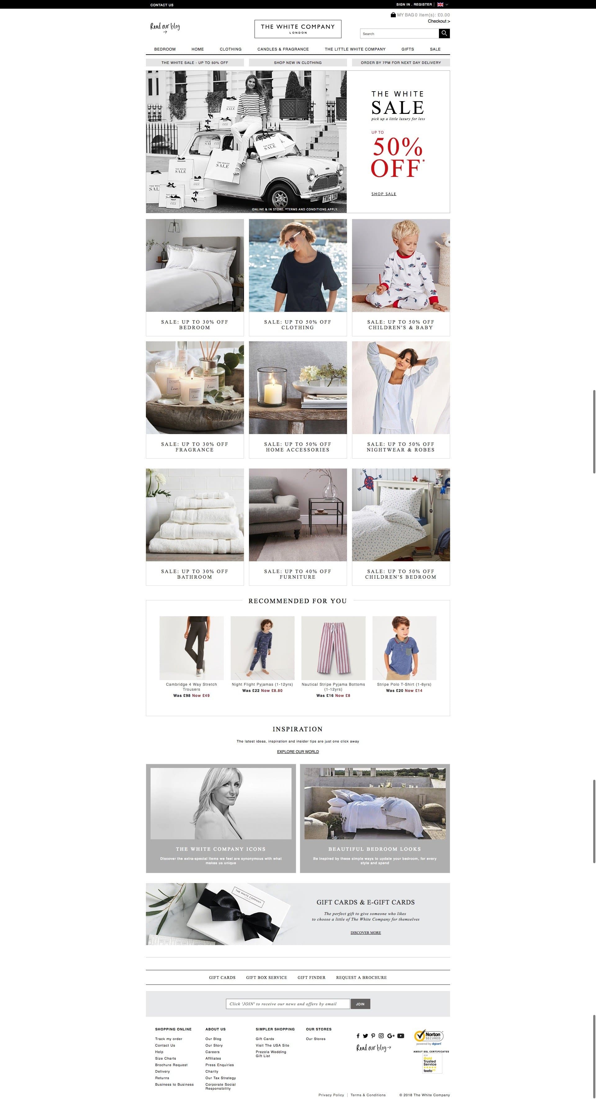 The White Company desktop