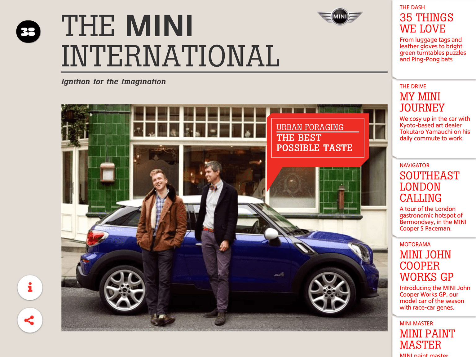 MINI INTERNATIONAL IPAD APP
